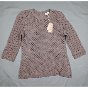 Fat Face Sweater‎ Womens Sz 10 Brown Chloe Crochet Jumper New
